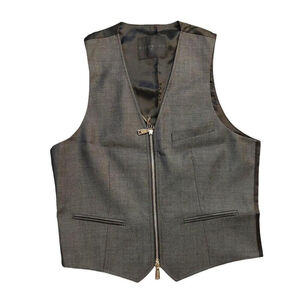 Richmond X Black & Gray Vest 2-Way Zipper Sz 48 Vintage NWT